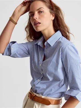 The Boyfriend Shirt by The Shirt- Blue and white stripe -Size L